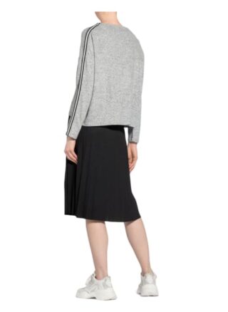 Cartoon Kleid im Materialmix, Schwarz
