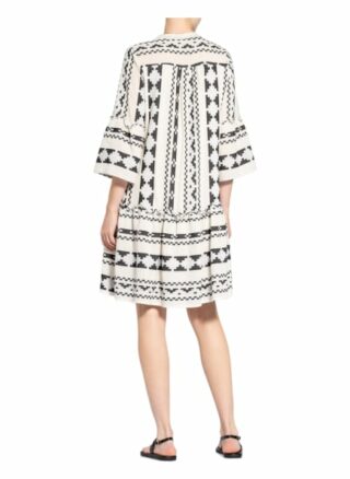 Cartoon Kleid mit 3/4-Arm und Glitzergarn, Weiß
