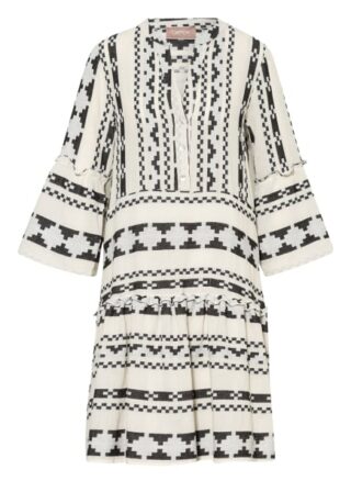 Cartoon Kleid mit 3/4-Arm und Glitzergarn, Weiß