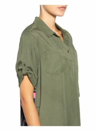 Catnoir Kleid im Materialmix, Grün
