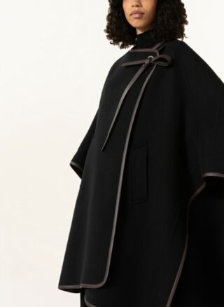 Chloé Cape mit Cashmere, Schwarz