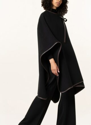 Chloé Cape mit Cashmere, Schwarz