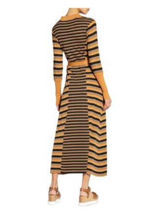 Chloé Hemdblusenkleid aus Strick, Gelb