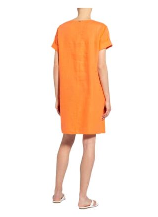 Cinque Leinenkleid Cidelhi mit Schmuckstein, Orange