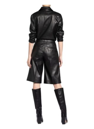 Cinque Shorts Cisitas in Lederoptik, Schwarz