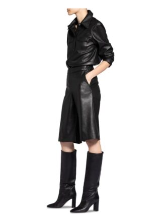 Cinque Shorts Cisitas in Lederoptik, Schwarz