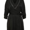 Claudie Pierlot Kleid Raffina mit 3/4-Arm, Schwarz