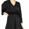 Claudie Pierlot Kleid Raffina mit 3/4-Arm, Schwarz