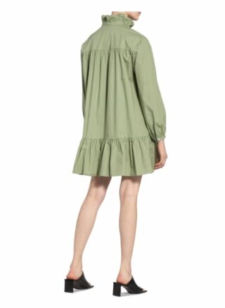 Claudie Pierlot Kleid Raine mit Rüschenbesatz, Grün