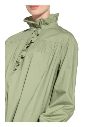 Claudie Pierlot Kleid Raine mit Rüschenbesatz, Grün