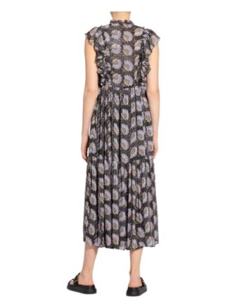 Claudie Pierlot Kleid Recava mit Rüschenbesatz, Schwarz