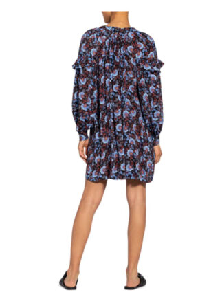 Claudie Pierlot Kleid Reina mit Seide, Schwarz