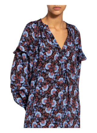Claudie Pierlot Kleid Reina mit Seide, Schwarz