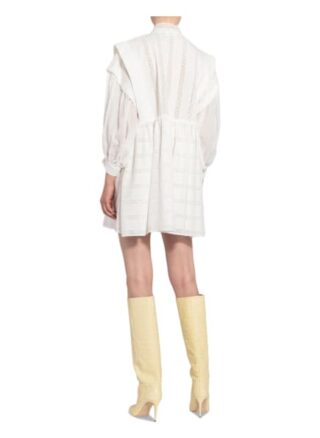 Claudie Pierlot Kleid Russe mit Lochspitze, Weiß