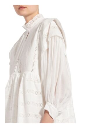 Claudie Pierlot Kleid Russe mit Lochspitze, Weiß