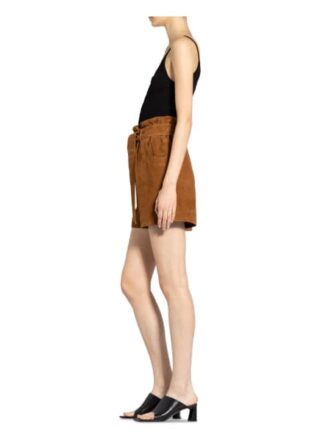 Claudie Pierlot Ledershorts Cueillette, Braun