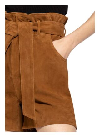Claudie Pierlot Ledershorts Cueillette, Braun