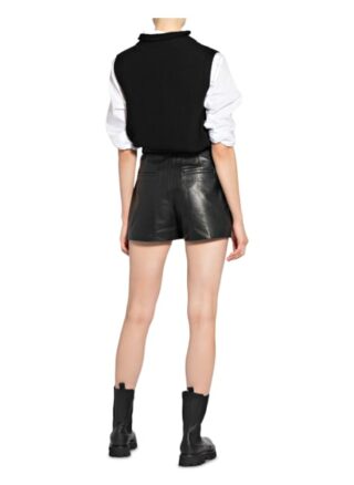 Claudie Pierlot Ledershorts Etincelant, Schwarz