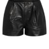 Claudie Pierlot Ledershorts Etincelant, Schwarz