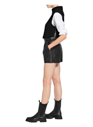 Claudie Pierlot Ledershorts Etincelant, Schwarz