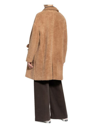 Closed Teddyfell-Mantel Herby, Beige