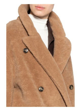 Closed Teddyfell-Mantel Herby, Beige