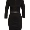 Damsel in A Dress Kleid im Materialmix, Schwarz