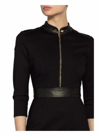 Damsel in A Dress Kleid im Materialmix, Schwarz
