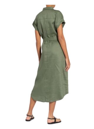 Darling Harbour Hemdblusenkleid aus Leinen, Grün