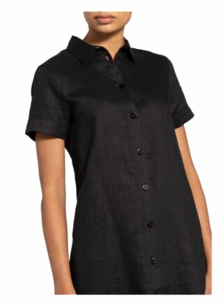 Darling Harbour Hemdblusenkleid aus Leinen, Schwarz