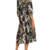 Darling Harbour Kleid mit 3/4-Arm, Schwarz