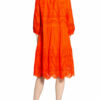 Darling Harbour Kleid mit Lochspitze und 3/4-Arm, Orange