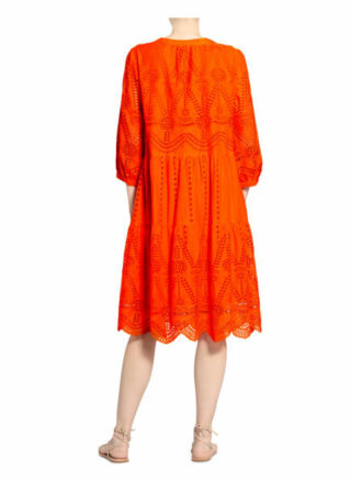 Darling Harbour Kleid mit Lochspitze und 3/4-Arm, Orange
