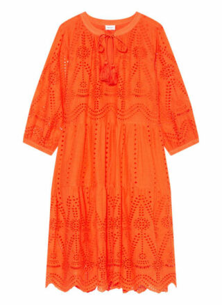 Darling Harbour Kleid mit Lochspitze und 3/4-Arm, Orange