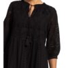 Darling Harbour Kleid mit Lochspitze und 3/4-Arm, Schwarz