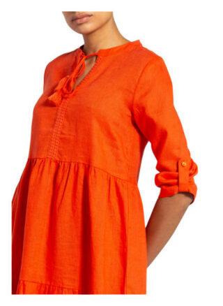Darling Harbour Leinenkleid mit 3/4-Arm, Orange