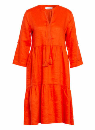 Darling Harbour Leinenkleid mit 3/4-Arm, Orange