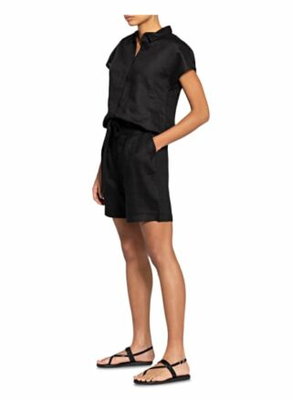 Darling Harbour Leinenshorts, Schwarz