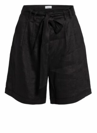 Darling Harbour Leinenshorts, Schwarz