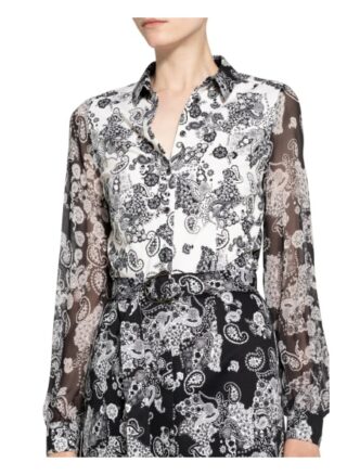 Desoto Hemdblusenkleid Kora im Materialmix, Schwarz