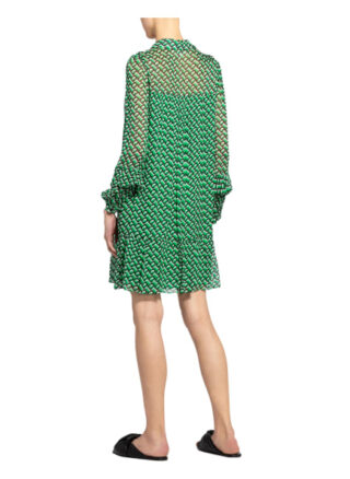 Diane Von Furstenberg Kleid mit Volantbesatz, Grün