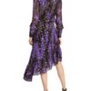 Diane Von Furstenberg Seidenkleid Jill mit Volantbesatz, Lila