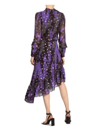 Diane Von Furstenberg Seidenkleid Jill mit Volantbesatz, Lila