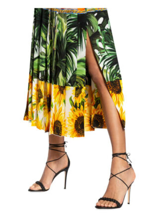 Dolce&Gabbana Plisseerock aus Seide, Gelb