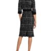 Dolce&Gabbana Tweed-Kleid mit 3/4-Arm, Beige