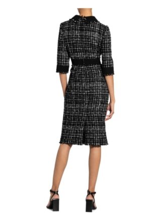 Dolce&Gabbana Tweed-Kleid mit 3/4-Arm, Beige