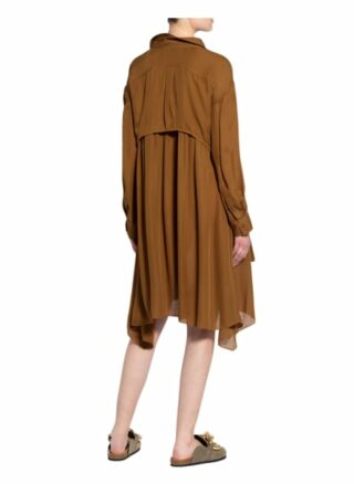 Dorothee Schumacher Hemdblusenkleid aus Seide, Braun