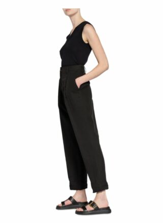 Dorothee Schumacher Hose mit Leinen, Schwarz