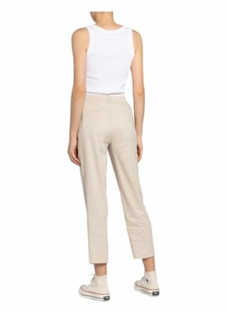 Drykorn 7/8-Hose Search mit Leinen, Beige