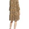 Emily Kleid mit 3/4-Arm, Beige